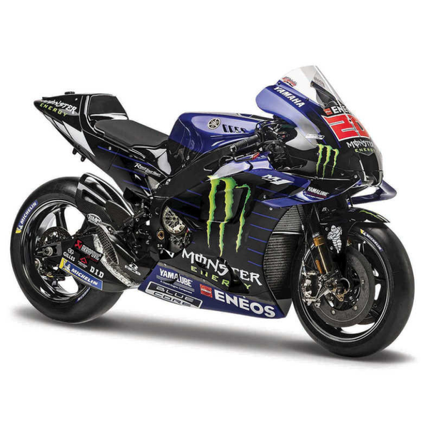 Maisto Motorbike 2021 Yamaha Monster Energy Factory Racing Team Bike Model (#20 Quartararo) 1/18 M36373Q