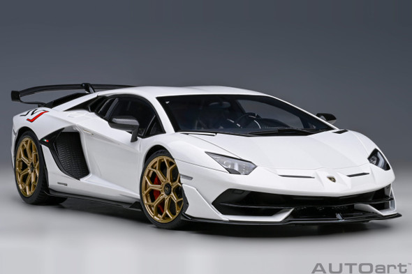 AutoArt Lamborghini Aventador SVJ (Bianco Asopo / Metallic White) DieCast Car Model 1/18 79217