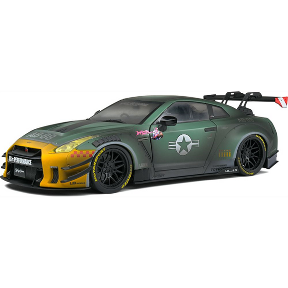 Solido 2020 Nissan GT-R (R35) W/ Liberty Walk Body Kit 2.0 - Fighter Green 1/8  S1805807