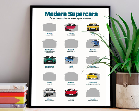 Gateway22 Supercar Scratch Poster - gift for car enthusiasts