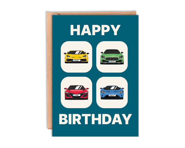 Gateway22 Supercar Tile Birthday Card