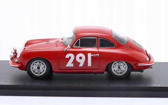 Spark Model Porsche 356B T6 Carrera 2 GT #291 Rally Monte Carlo 1963 H-J. Walter/E. Stock 1/43 S6143