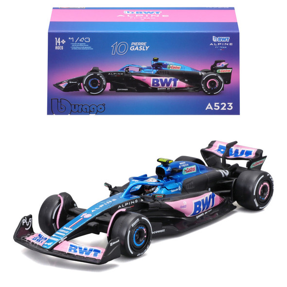 Bburago F1 BWT Alpine F1 Team A523 2023 #10 Pierre Gasly With Helmet 2023 1/43 Model Car B18-38073G