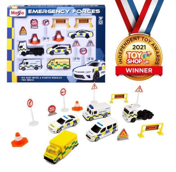 Maisto Emergency Police and Ambulance Children's Car Toy Playset (3+)