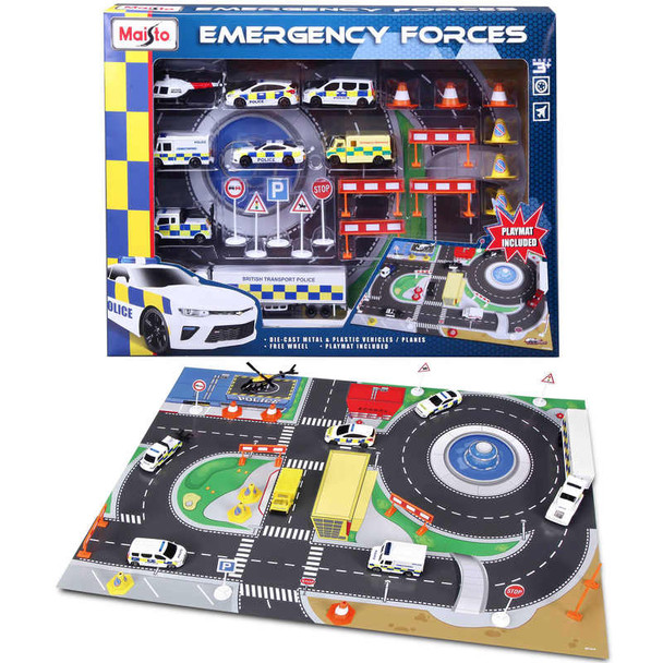 Maisto Fresh Metal Emergency Force Playset Inc Playmat M12151