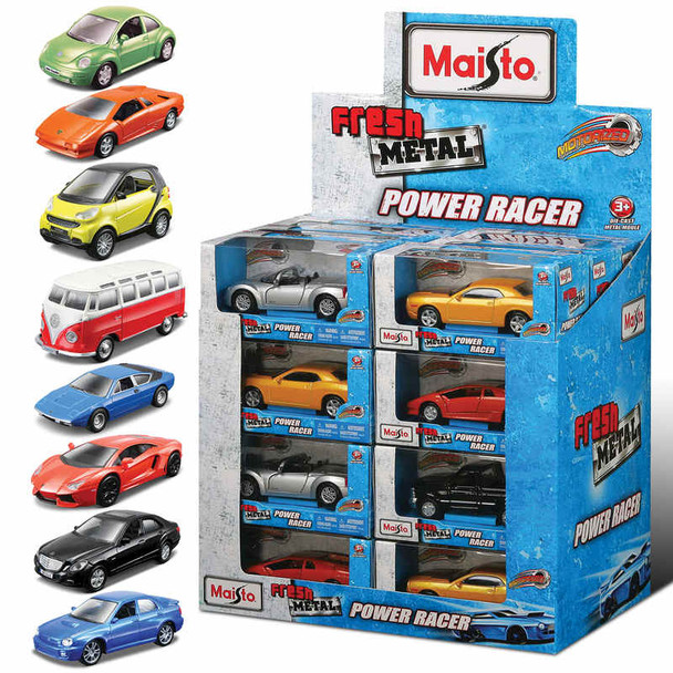 Maisto Fresh Metal Power Racer Pull Back 24 Piece (1 random car) M24069