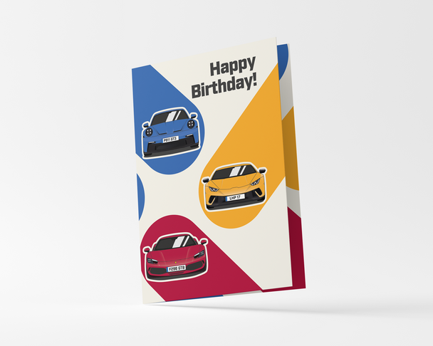 Gateway22 Supercar Trio Birthday Card