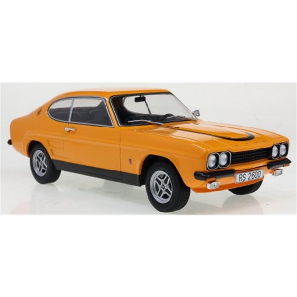 MCG Ford Capri MK I RS 2600 Orange/Black 1973 1/18 Scale Model Car 18295