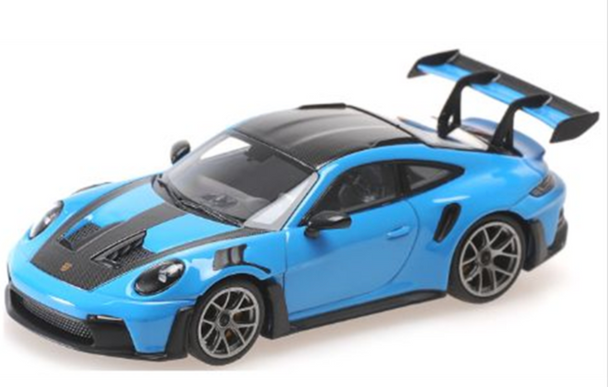 Minichamps Porsche 911 (992) GT3RS 2022 Blue w/Dark Silver Wheels 1/43 Scale Model Car 410 062107