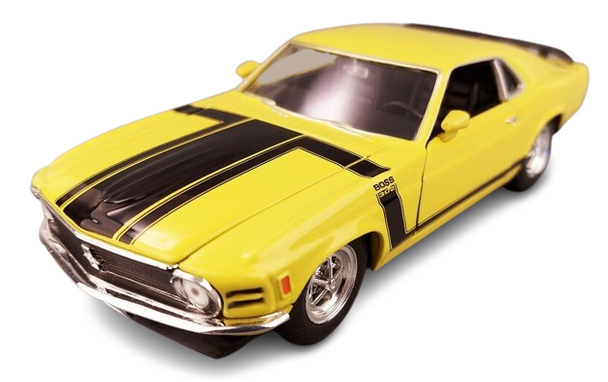 Welly Ford Mustang Boss 302 1970 - Yellow 1/24 Scale Model Car 22088Y