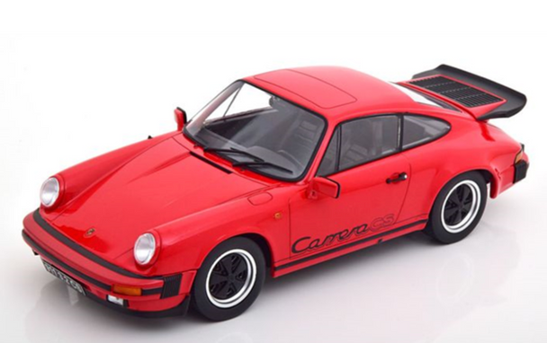 KK Scale Porsche 911 Carrera 3.2 Red/Black Clubsport 1989 1/18 Scale Model Car DC180872