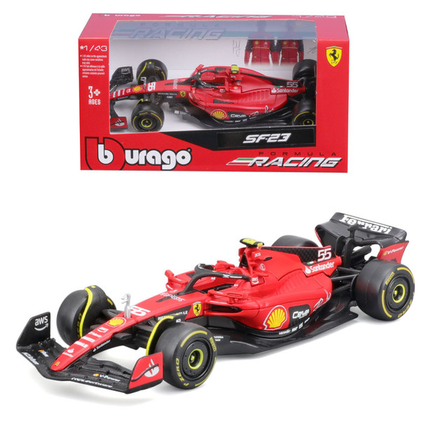 Bburago F1 2023 #55 Ferrari SF-23 Carlos Sainz 1/43 Model Car B18-36836S