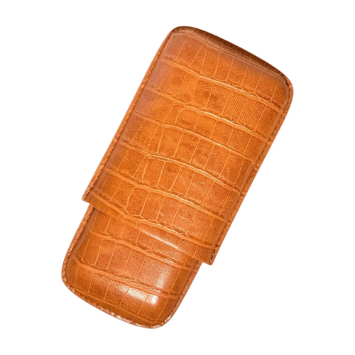 Cigar Case - Brown Croc (3 Cigars)