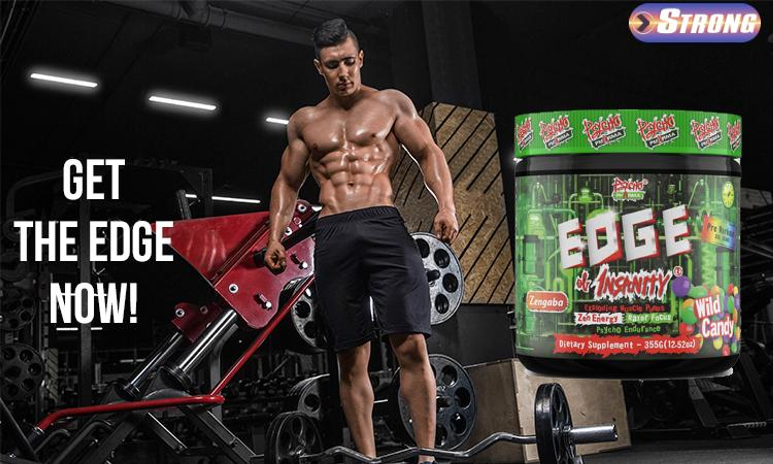 Edge of Insanity Pre Workout Delivers Sustained Workout Energy Strong