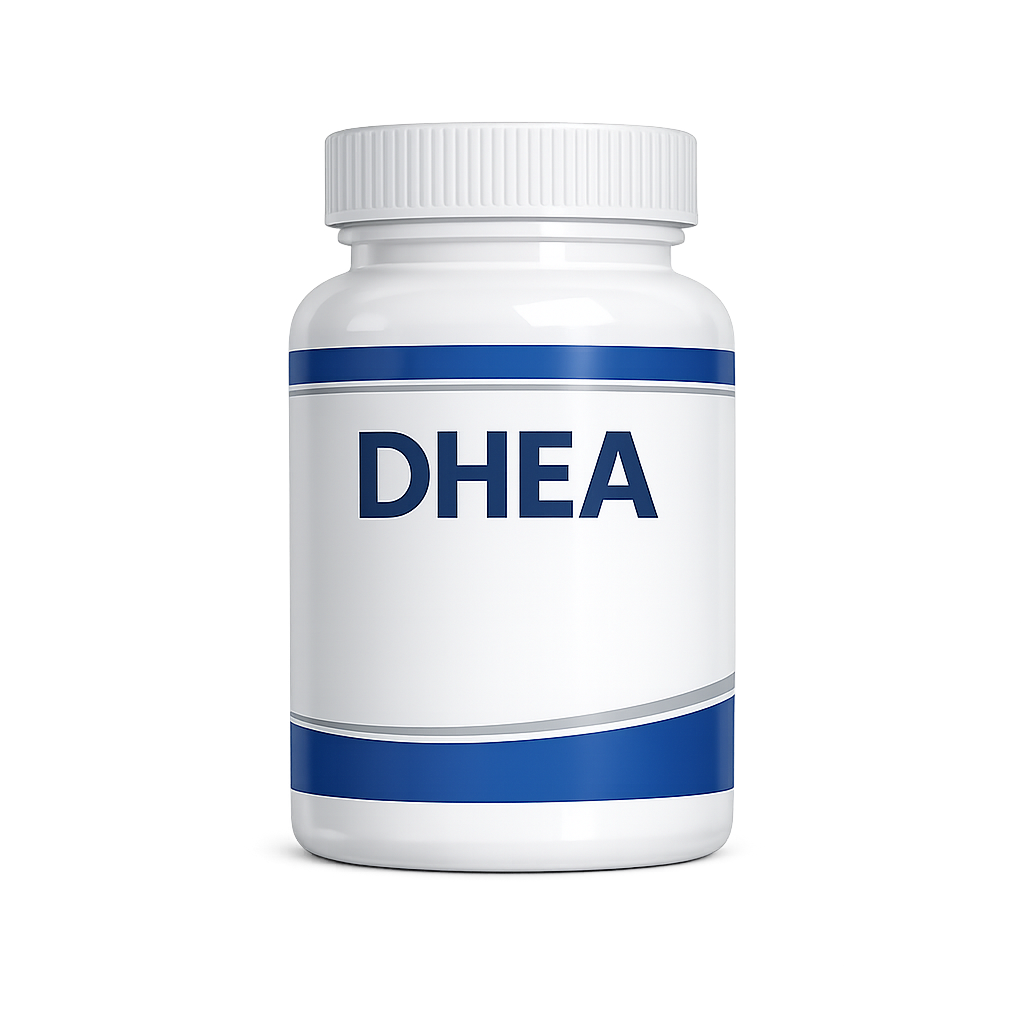 Generic DHEA supplement bottle