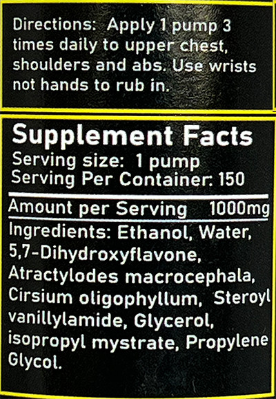 Exotherm by Black Lion Research - Supplement Facts