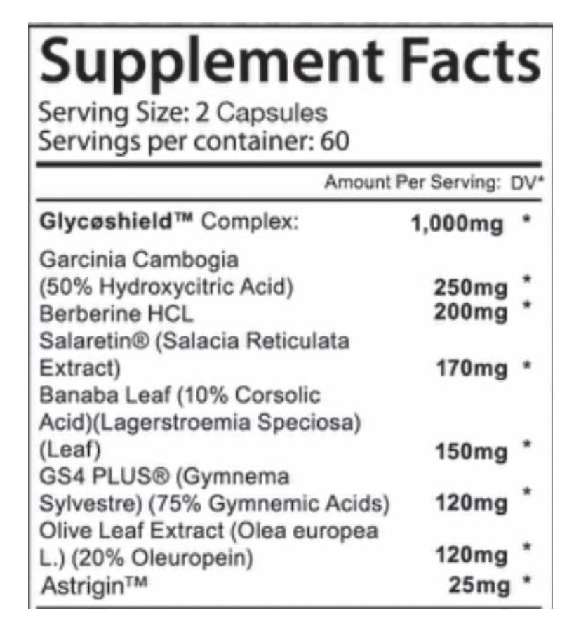 GlycoShiels by HPS Supplement Facts