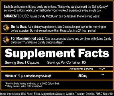 Gains Candy by Alpha Lion - Supplement Facts