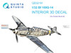 QTSQD32191 1:32 Quinta Studio Interior 3D Decal - Bf109G-14 (ZKM kit)