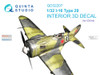 QTSQD32207 1:32 Quinta Studio Interior 3D Decal - I-16 Type 29 (ICM kit)