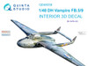 QTSQD48338 1:48 Quinta Studio Interior 3D Decal - Vampire FB.5/9 (AFX kit)