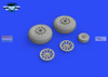 EDU648986 1:48 Eduard Brassin - P-51B P-51C Mustang Wheels Diamond Tread (EDU kit)