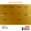 AKI011191 AK Interactive 3Gen Acrylic Paint 17ml - Gold FS17043