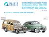 QTSQP24013R 1:24 Quinta Studio 3D Decal - US License Plates: Northeastern States 1940-1950