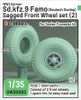 DEFDW30083 1:35 DEF Model German Sd.Kfz.9 FAMO Sagged Front Wheel Set #2 Deutsch Dunlop