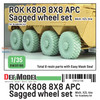 DEFDW35186 1:35 DEF Model ROK K808 8x8 APC Sagged Wheel Set #1 (ACA kit)