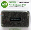 ASKA48089 1:48 ASK/Art Scale P-51D Mustang Exhausts (EDU kit)