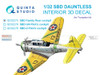 QTSQD32275 1:32 Quinta Studio 3D Decal - SBD Dauntless Rear Cockpit (TRP kit)