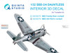 QTSQD32279 1:32 Quinta Studio 3D Decal - SBD-3 SBD-4 Dauntless Pilot's Cockpit (TRP kit)