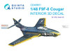 QTSQD48681 1:48 Quinta Studio 3D Decal - F9F-8 Cougar (ZIM/KTH kit)