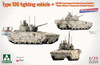 TAK02224X 1:35 Takom PLA Type 100 Fighting Vehicle + ZRZ100 UGCV + Robot Wolves Unmanned Combat System