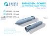 QTSQT72083 1:72 Quinta Studio FAB-500Shl Bomb Set