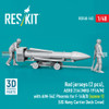 RESRSF480145F 1:48 ResKit Red Shirts Deck Crew Figure Set with AERO 21A (MHU-191A/M) Transport Dolly with AIM-54C Phoenix - Scene 1