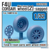 DEFDS32002 1:32 DEF Model F4U Corsair Main Gear Sagged Wheel Set #2 (TAM kit)