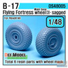 DEFDS48005 1:48 DEF Model B-17 Flying Fortress Sagged Wheel Set #3 (REV kit)