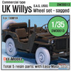 DEFDW30013 1:35 DEF Model UK Willys SAS LRDG Sagged Wheel Set (TAM kit)