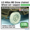 DEFDW30036 1:35 DEF Model US Willys MB Snow Chained Sagged Wheel Set (TAM/DRA/BNC kit)