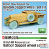DEFDW30043 1:35 DEF Model British RR Armoured Car Balloon Sagged Front Wheel Set #1 (MNG kit)