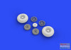 EDU632080 1:32 Eduard Brassin P-40 Warhawk Wheels (with Pattern) Set (HAS kit)