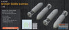 EDU648368 1:48 Eduard Brassin British 500lb Bombs Set