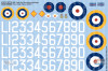 KSW148210 1:48 Kits-World Decals Pre-& Early WW2 Serial and Cocarde Markings 1938-40 for Hurricane