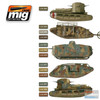 AMM7111 AMMO by Mig Paint Set - British & German Camouflage Tank Color 1914-1918