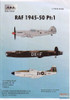 BLKD72029 1:72 Blackbird Models Decals - RAF 1945-50 Pt 1