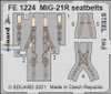 EDUFE1224 1:48 Eduard Color Zoom PE - MiG-21R Fishbed Seatbelts [STEEL] (EDU kit)