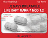 HSMU350019U 1:350 HS Models US Navy Inflatable Life Raft Mk.7 Mod.1/2