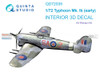QTSQD72035 1:72 Quinta Studio Interior 3D Decal - Typhoon Mk.Ib Early (BRE kit)